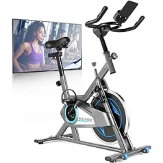 ANCHEER Exercise Bike Ergometer Exercise Bike 120 kg with App Connection, 18 kg Flywheel Fitness Bike with Adjustable Resistance, Heart Rate Sensors and Drink Holder