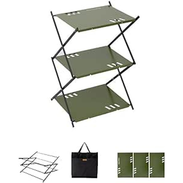 KOCAN Outdoor Camping Cups Bowls Removable Storage Rack Hanging Shelf with Plate Hole Aluminium Alloy Holder Picnic BBQ Tableware Cookware Storage Rack Camping Tools Shelf, Warehouse