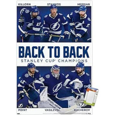 Trends International NHL Tampabejas Lightning — 2021. gada NHL Stenlija kausa čempioni Wandposter, 37,4 x 56,8 cm, Premium plakāts un Passepartout