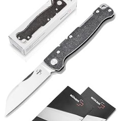 Böker Plus® Atlas Backlock Sheepfoot Pocket Knife - Two-Hand Full Metal Folding Knife with D2 Sheepfoot Blade - EDC Pocket Knife with Metal Handle Made of Stainless Steel