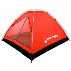 2-Person Tent, Water Resistant Dome Tent for Camping with Removable Rain Fly and Carry Bag, Lost River 2 Person Tent by Wakeman Outdoors (Red/Grey) (75-CMP1021)