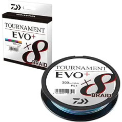 Daiwa Tournament x8 Braid EVO+, 300 m, Multicoloured, Braided Fishing Line