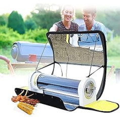 KRUZZO Solar Stove, Solar Grill, 4.5L Solar Cooker, Sun Oven, 360° Vacuum Concentration Heating, Fuel-Free Ovens for 2-3 People, Family Party, Backpacking, Hiking, Outdoor Camp, Travel