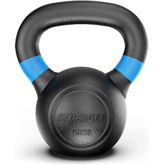 Synergee čuguna kettlebells, melni matēti kettlebell svari spēka treniņam, stāvoklim un funkcionālam fitnesam