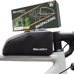 Rovativ® Bikepacking Top Tube Bag, Uzskrūvējams [1 litrs] 100% ūdensizturīgs skrūvējams rāmja maiss grants velosipēdam, šosejas velosipēdam un MTB