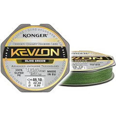 Konger Kevlon pīta līnija, zaļa, četrvirzienu pīta līnija 150 m 0,06–0,20 mm