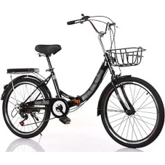 BEAUTYMIRROR Folding Bike, 20 Inches, Portable City Bicycle for Adults, Carbon Steel Bike, Unisex Folding Bike, Folding Bike for Men, Women, Students and Commuters, B