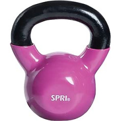 SPRI Kettlebell Weights Deluxe čuguna vinila pārklājumu Comfort Grip Wide Grip Krāsu kodētu Kettlebell komplekts (pieejams 5, 8, 10, 12, 15, 18, 20, 25, 30, 35, 40, 45, 50 lbs)