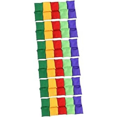 USHOBE Pack of 60 Smilšu maisu mešanas spēle Pupu maiss Rotaļlieta bērniem Āra veļas izmešanas maisiņi Mini pupiņu maisi Cornhole Mini rotaļlietu uzpūtes Divslāņu plastmasas daļiņas Miss