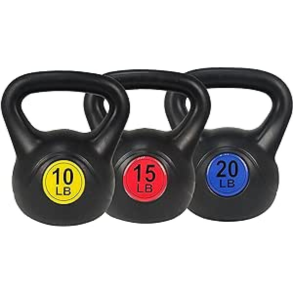 Paraksts Fitness Wide Grip Kettlebell vingrinājumu fitnesa svara komplekts, komplekts no 3 vai komplekts no 4 Kettlebell