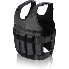 AYNEFY Weight Vest, Adjustable Training Vest, Weight Vest, Fitness Vest with 12 Bags/Load Capacity Max. 50 kg (Sand and Steel Plate are Not Included)