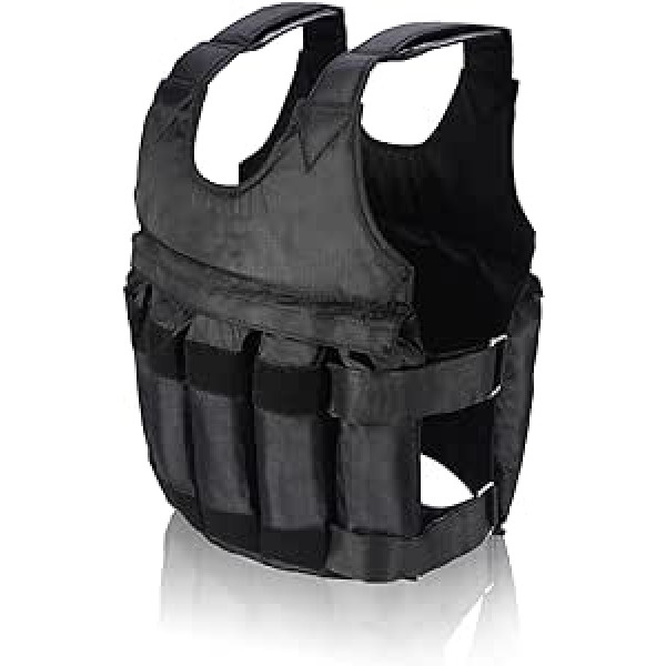 AYNEFY Weight Vest, Adjustable Training Vest, Weight Vest, Fitness Vest with 12 Bags/Load Capacity Max. 50 kg (Sand and Steel Plate are Not Included)