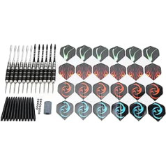 RvSky 12-teiliges Dartspitzen-Set aus Metall – Exquisites Edelstahlspitzen-Profi-Kit-Zubehör Mit Schäften Für Stahlspitzen – Perfekt Für D-Spieler