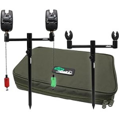 Angel-Berger Magic Baits Black Quick Rod Pod su Bag Bite Signalizacijos strypo atrama