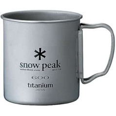 Snow Peak Single Wall kempinga trauki Titanium, Cup 600 pelēki kempinga trauki