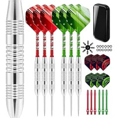 ASHLUYAK Pack of Metal Darts Professional Darts Standard 23 g with Aluminium Shafts Iron Barrels Steel Tip and Additional Shafts Darts with Metal Tip Dart Set