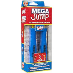 Wicked Mega Jump dubultā augstas veiktspējas lēciena virve vairākiem džemperiem, izmantojot Wicked Vision, regulējams virves garums līdz 430 cm, lodīšu gultņa ass, jautri treniņi brīvā dabā