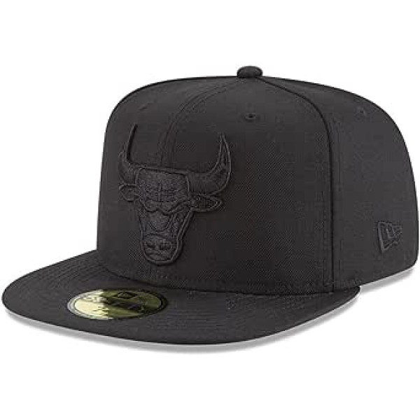 New Era 59Fifty Cap Chicago Bulls Black on Black, izmērs: 7 3/8, melns