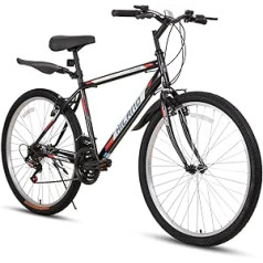 Hiland 26/27,5 collu kalnu velosipēds Hardtail MTB velosipēds, V veida bremžu 18 ātruma pārnesums vīriešiem, zēniem un meitenēm ar 457 mm tērauda rāmi