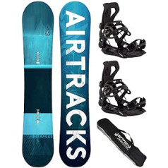 Airtracks vīriešu snovborda komplekts - Blue Drifter Hybrid Rocker Snowboard Wide - Snowboard Binding Star vai Master Fastec - Snovborda soma 150 155 160 164 cm