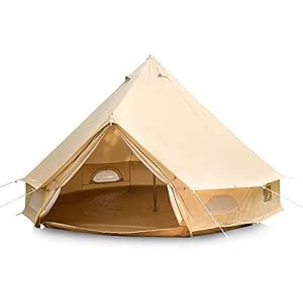 BOCbco Pyramid Tent Yurt Tent Outdoor Family Camping Waterproof Round Tent with Stove Hole Camping Pyramid Teepee Tent in Groundsheets, Camping, Glamping, Festival, Luxury Teepee