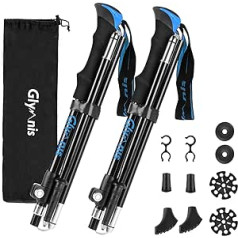 Glymnis 7075 Aluminium Hiking Poles Adjustable from 36 to 130 cm