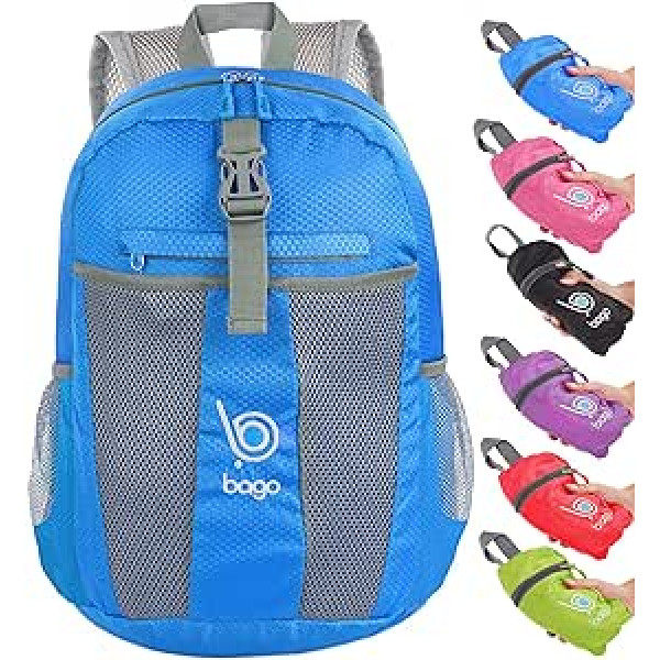 Foldable backpack for men women children lightweight travel backpack daypack. Bago - Folds Rucksack Blue