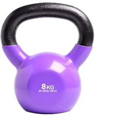 ZXQZ Fitnesa hanteles Kettlebells Čuguna Kettlebell Svars Krāsaini Vinila Kettlebells Visa ķermeņa trenēšanai un spēka treniņiem, no 2 kg līdz 28 kg Rozā maza hantele