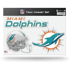 NFL Rico Industries Die Cut Team magnētu komplekts Bow, Maiami Dolphins, 8,5 x 11 collas