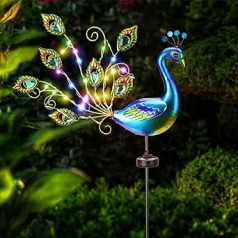 Solar Light Peacock Garden Decoration Solar Garden Lights Lawn Lights Waterproof for Patio Backyard Lawn Metal Garden Decoration