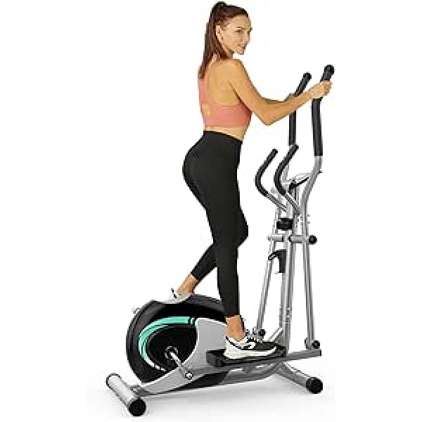 Dripex Magnetic Cross Trainer, īpaši kluss eliptisks trenažieris lietošanai mājās ar 8 līmeņu regulējamu pretestību, LCD monitoru, pulsa sensoru, pudeles turētāju