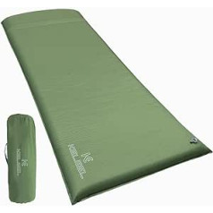 K KELBEL Pašpiepūšamais guļampaklājiņš, 7 cm biezs Thermarest kempinga matracis, gaisa matracis, ātri piepūšams, āra termiskais paklājiņš kempingam, automašīna, zaļš