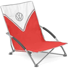 Board Masters VW Collection - Volkswagen Folding Beach Chair with Carry Bag in T1 Bulli Bus Design 70 cm Red