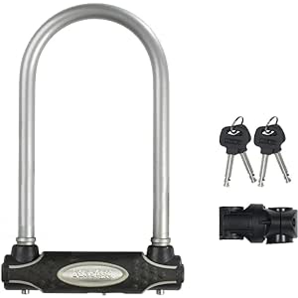 MASTER LOCK U-Lock [Atslēgas slēdzene] [ar turētāju] [Sertificēta velosipēda slēdzene – drošs zelta sertifikāts] [Sudrabs] 8195EURDPROCOLS - Ideāli piemērots velosipēdiem