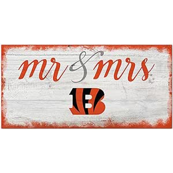 NFL Sinsinati Bengals Unisex Cincinnati Bengals scenārijs Mr & Mrs Shield Team krāsa 6x12