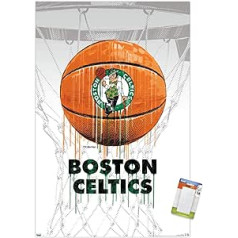 Trends International NBA Bostonas Celtics — Drip Ball 20 sienas plakāts 14,75 x 22,5 collas Premium plakāts un komplekts