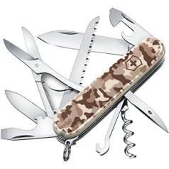 Victorinox Schweizer Taschenmesser, Huntsman, Swiss Army Knife, Multi Tool, 15 Funktionen, Klinge, Korkenzieher, Dosenöffner, Desert Camouflage