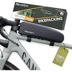 Rovativ® Top Tube Bag [100% ūdensnecaurlaidīgs - 1,8 litri] Frame Bag Velosipēda ūdensizturīgs Top Tube Bag Road Bike Grants MTB augšējai caurulei