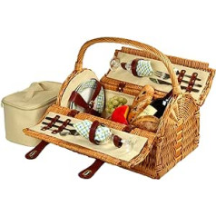 Picnic at Ascot Sussex Wicker Picnic Hamper with Service for 2 - Designed, Assembled and Quality Tested in the USA