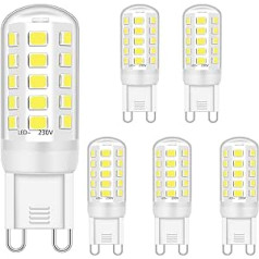 G9 LED aptumšojama spuldze, 4 W, kas atbilst 28 W 30 W 40 W, silti baltā krāsā, 2700 K, G9 pamatne, bez mirgošanas