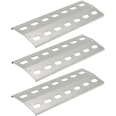 Grillclub 3 x Edelstahl Brennerabdeckung 39,5 x 15 cm - 1mm stark - für Gasgrill Flammenverteiler