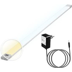 30/60/90/120 cm LED zem ierīces apgaismojuma 4000 K, sensora slēdzis, plakans, Var uzstādīt jebkur, pielīmēt, komplektā visi piederumi, LED nakts gaisma, auksti balts, silti balts