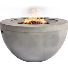 Centurion atbalsta Tabiti Gas Fire Pit Garden Patio Fire Pit, gaiši pelēks