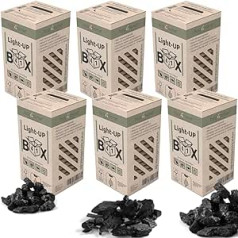 holz4home® apšvietimo dėžutės žiebtuvėlis (6 x 1 rinkinys) 15 kg Židinio žiebtuvėlis Grilio dėžutė Ugnies užvedimo kepsninė anglis anglies grotelių žiebtuvėlis vienvietis apšvietimas BBQ