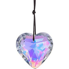 H&D HYALINE & DORA Crystal Heart Prism Suncatcher Stikla Rainbow Suncatcher piekarināmiem piekarināmiem rotājumiem piekariņiem 50mm