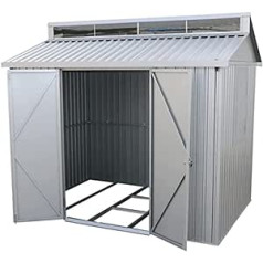 Duramax aliuminio sodo namelis 8 x 6 (4,33 m²), patvari ir vandeniui atspari sandėliukas su stoglangiu, pamatu, šoniniais langais ir rakinamomis dvigubomis durimis, aliuminio sodo namelis