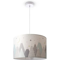 Paco Home Hanging Lamp Children's Room Pendant Light Baby Room Boys Girls E27 Mountains Stars Clouds