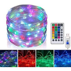 LED šļūtene āra 10 m 100 LED krāsaina LED gaismas caurule āra USB LED Fairy Lights RGB gaismas caurule ūdensizturīga ar tālvadības pulti iekštelpu āra ballītes kāzu Helovīna dekorēšanai