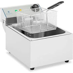 Royal Catering RCEF-10EY-ECO Fritteuse Edelstahl Elektro Fritteuse mit Korb 3200 W 10 Litri Maks. Füllmenge ECO-Modell