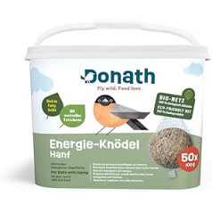 „Donath Energy“ kanapių kukuliai ekologiškame tinkle – Riebalų rutuliukai ekologiškame tinkle – 100 g viename kukulyje – su papildoma porcija kanapių sėklų – Ištisų metų pašaras laukiniams paukščiams – Mūsų gamykla Pietų Voki